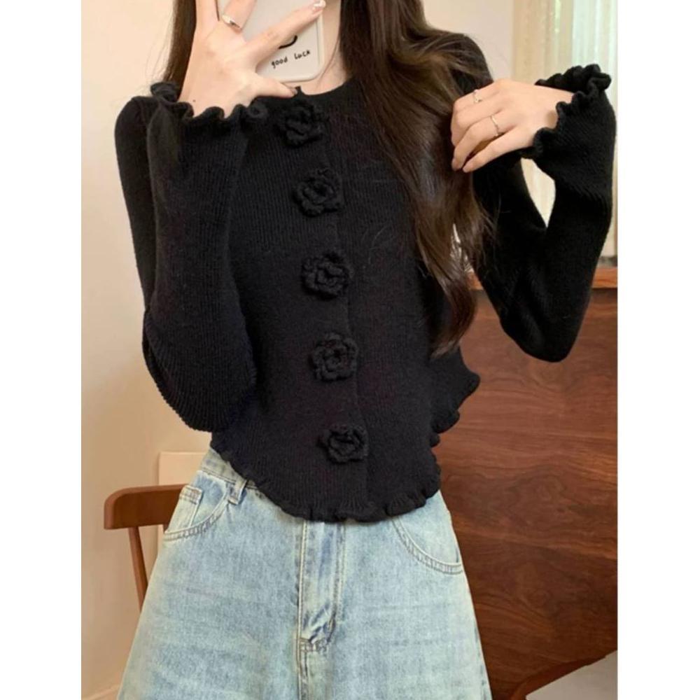 Hjg-7 Er-56 Gloryshop88 Atasan Mawar Roses / Blouse Lengan Panjang Renda Bunga Mawar Lucu / Baju Wan