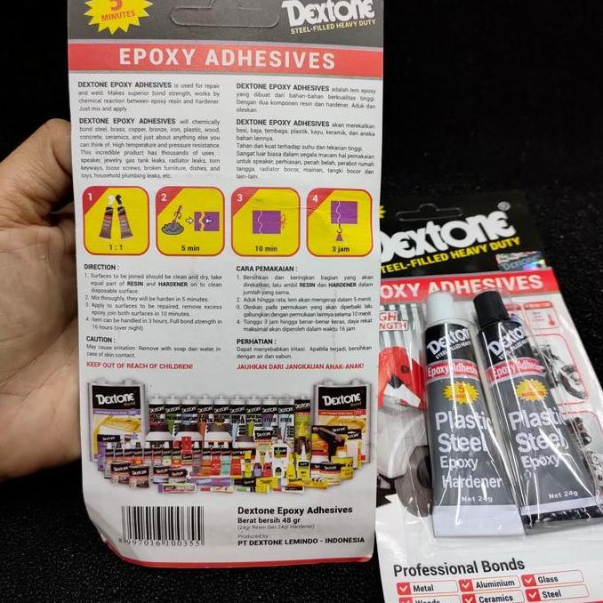 Lem Dextone Campur Hitam Lem Kaca Lem Spul Speaker Alumunium Cramic