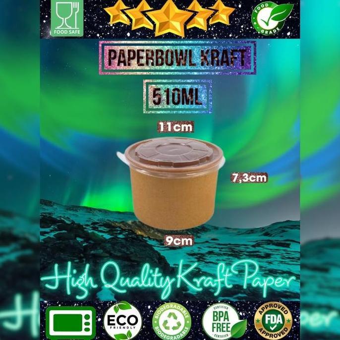 Paper Bowl Kraft 500ml NESTO Rice Bowl 500ml Paper Bowl Coklat 500ml