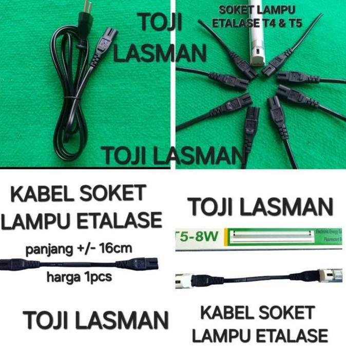 ( Kabel Sambungan Lampu Etalase T5 ) Cable Colokan Soket Jack Steker Ac Inlet 8 Converter Lampu Led 