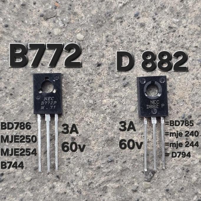 Transistor B772 D882 2Sb772 2Sd882 2Sb B  772 2Sd D 882 3A 600V Bd786 B 786 Mje250 Mje 254 Mje254 Mj