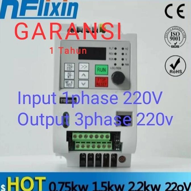 Vfd Inverter 1,5Kw Input 1Phase 220V Output 3Phase 220V