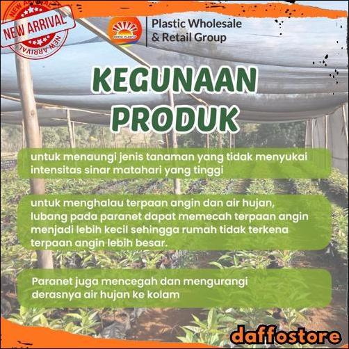 Terlaris Paranet tanaman/Jaring paranet 85% Rajut segitiga Lebar 3 Meteran Ecer