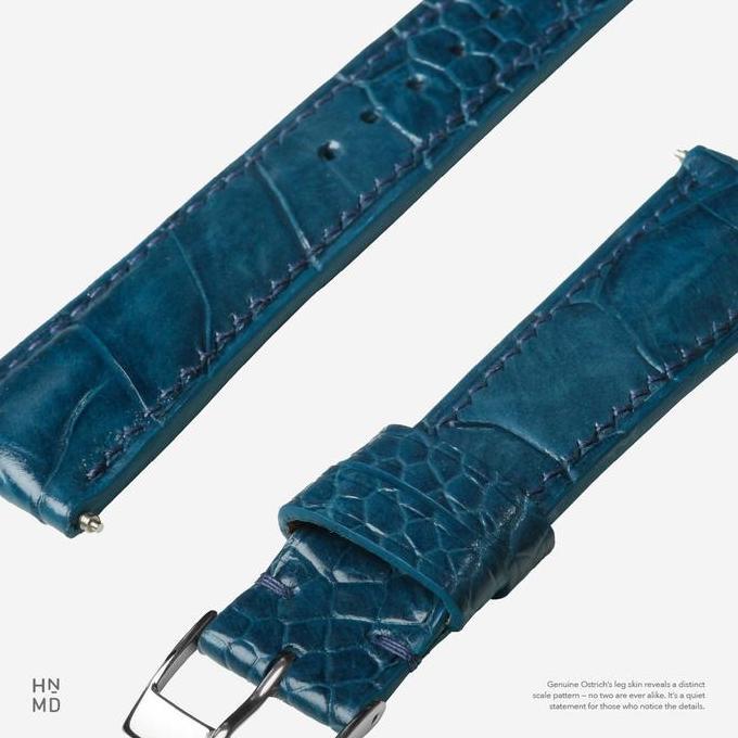 Half Padded Leg Ostrich Leather Watch Strap Tali Jam Kulit Exotic