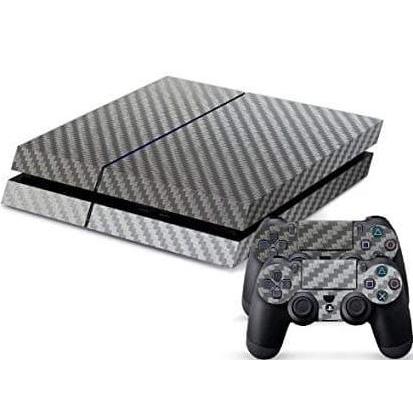 DF295>> PROMO FLASH SALE Garskin SILVER Carbon Sony PS4 Pro Slim Fat skin 2 ds