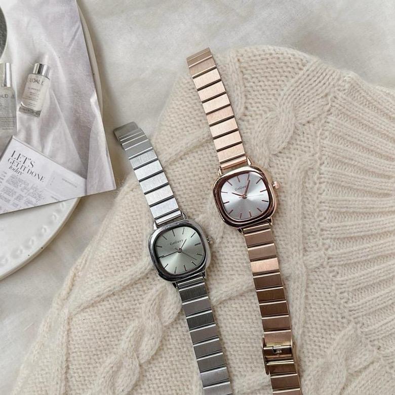 Billie Jam Tangan Wanita Gogoey Analog Stainless Korean Fashion BS399 Jam Anti Air Jam Kotak Jam Ana