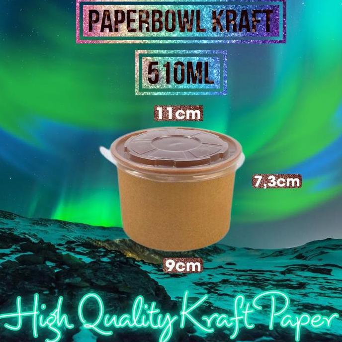 Paperbowl Kraft 500ml NESTO Paper bowl Coklat 17oz Paper bowl 500ml