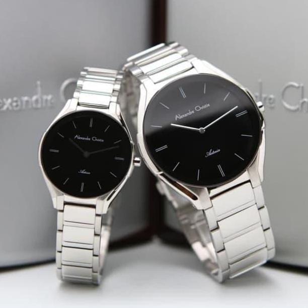 ALEXANDRE CHRISTIE AC8610 AC 8610 SILVER JAM TANGAN COUPLE terlaris