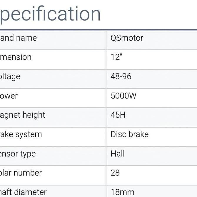 Dinamo Bldc Qs Motor 5000W R12 Inch Ebike Motor Listrik Kualitas Terbaik Harga Termurah
