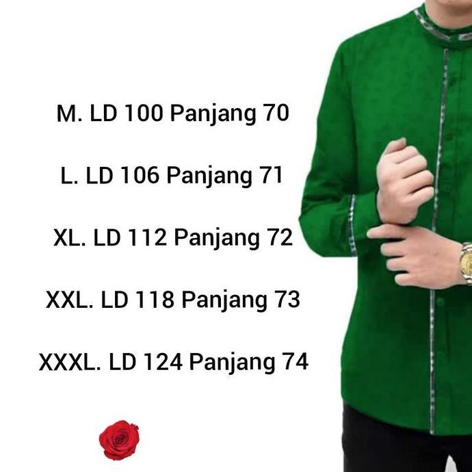 Baju Koko Pria Lengan Panjang Kemeja Koko Toyobo Katun Embos