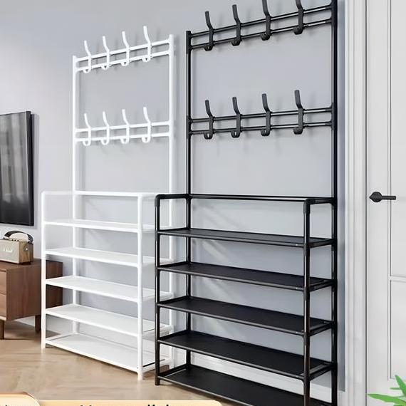 Rak Sepatu Penyimpanan Serbaguna Stand Hanger Rak Baju Gantungan Rak Jemuran Baju Hanger Tas Topi Pu