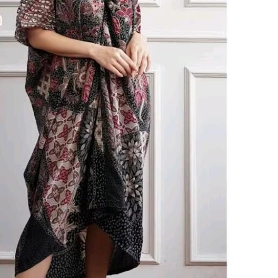 Kaftan Batik Pendek Wanita Dress Pesta Party Kondangan Jumbo Big Size