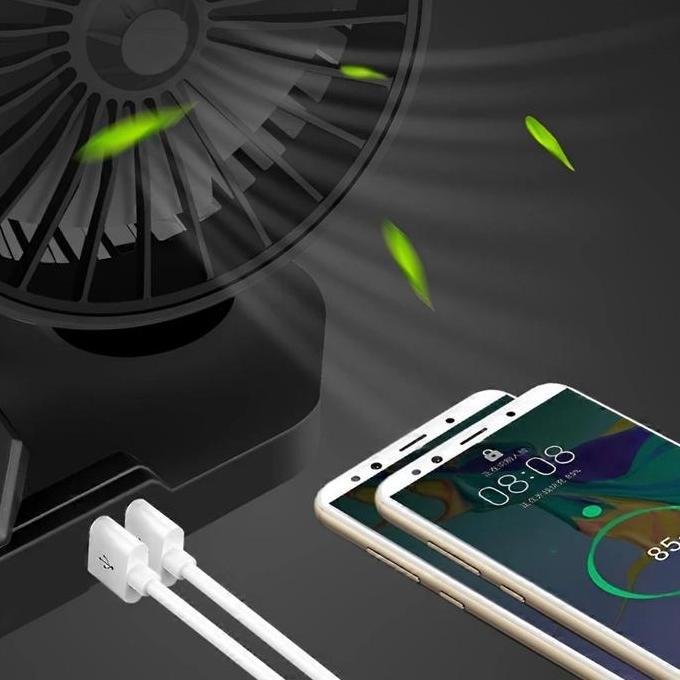 Kipas Angin Mobil + 2 Port Usb Untuk Charger Hp Kipas Fleco F-2021 | 24V Kipas Angin Mobil Usb 2 Kip