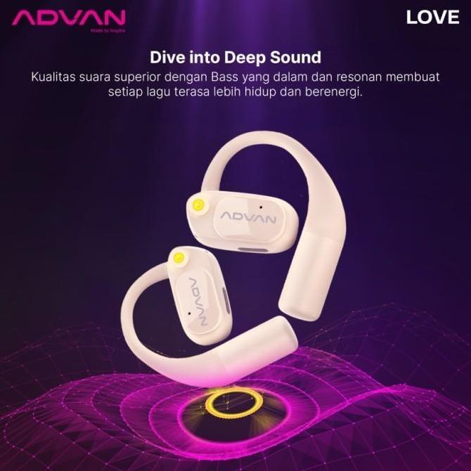 ADVAN TWS Earphone Earhook Sport Wireless LOVE Original