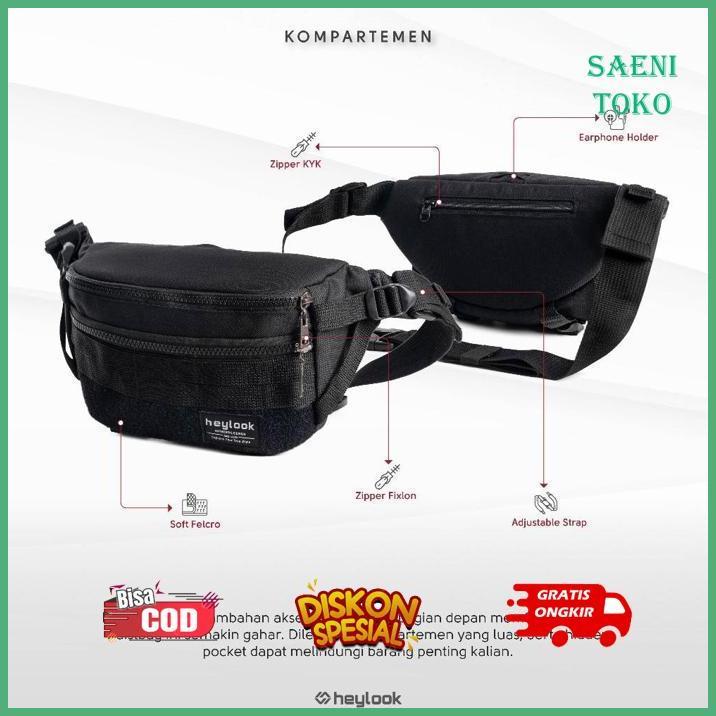 Promo Spesial fsd-34 HEYLOOK Official - Tas Selempang Pria Waist Bag ZORRO Sling Bag Cowok Anti Sobe