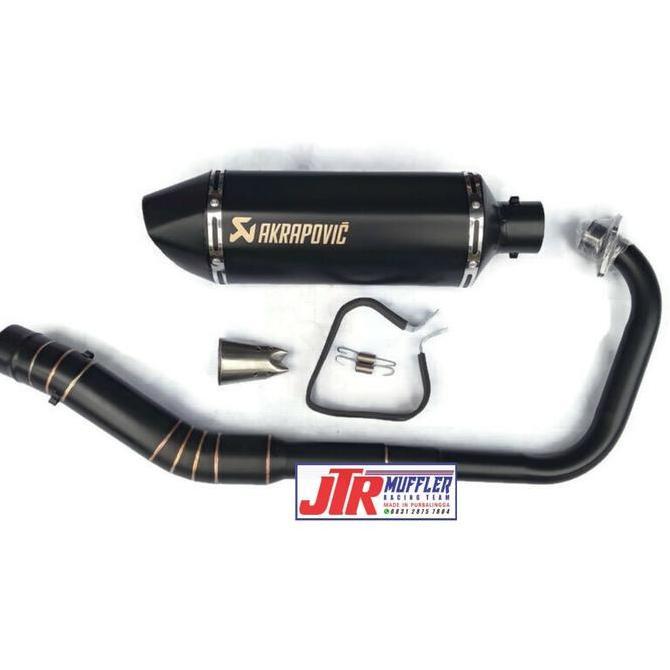 Knalpot Racing Akrapovic Black dove Vixion Satria Fu Mx king R15 v2 v3 Sonic Supra gtr Cb150r Cbr 15