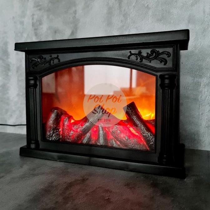 siap kirim] Lampu Dekor LED Fireplace Classic Api Unggun Tungku Api Erope Dekorasi Rumah Dinding Des