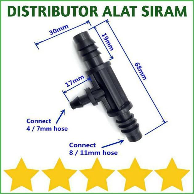 Promo Cod Connector Reducer Tee 11 Ke 7Mm Nepel T Konektor Untuk Selang Pe 8 X 11 Mm & 4 X 7Mm Uniri