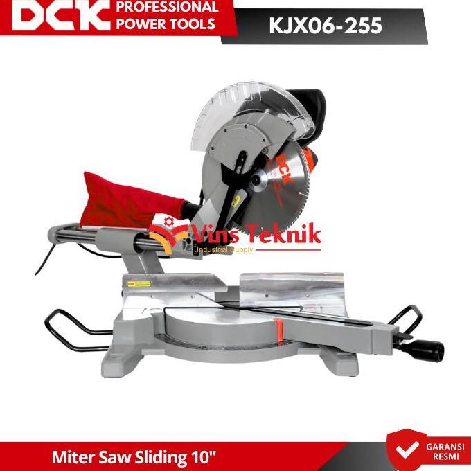 Promo Dck Kjx06255 Miter Saw Sliding Mesin Gergaji Kayu Miter Saw 10" Cod