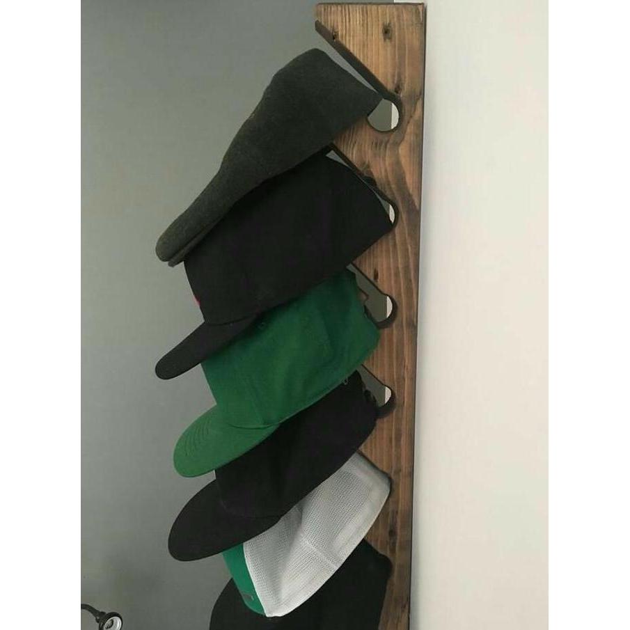 rak topi kayu/hanger/display topi/gantungan topi