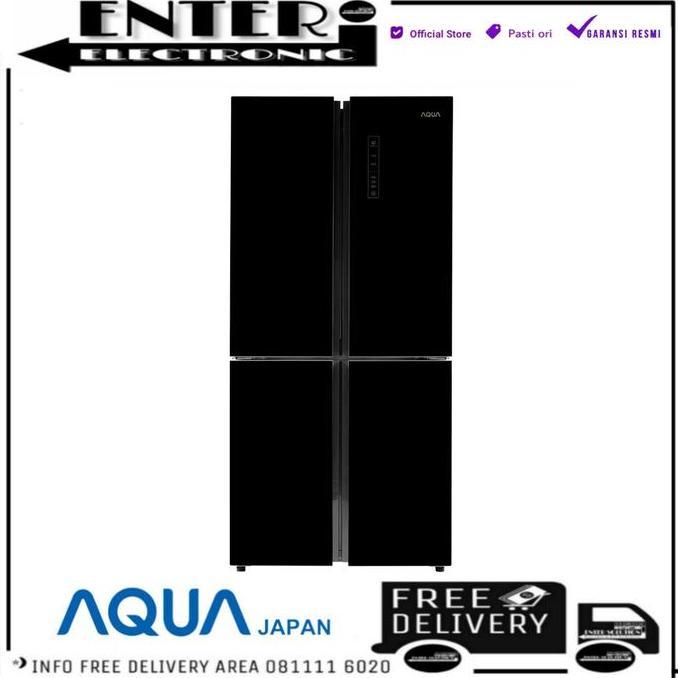 NEW AQUA JAPAN AQR IG525 - KULKAS 4 PINTU SIDE BY SIDE INVERTER AQUA SANYO