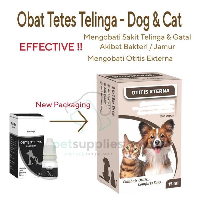 TERLARIS - OTITIS XTERNA Mirip Dermotic - Obat Tetes Telinga Anjing Kucing untuk Infeksi Telinga Oti