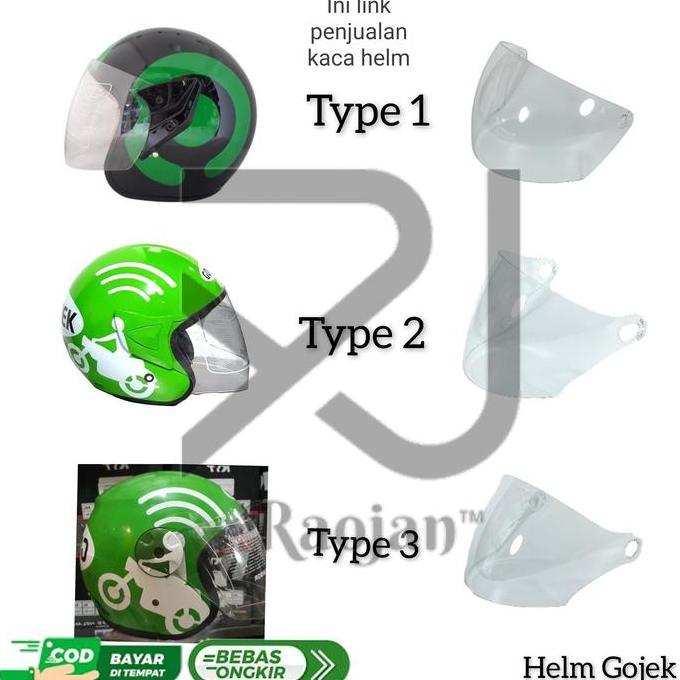 DF309>> Kaca helm Driver Gojek Visor helm gojek