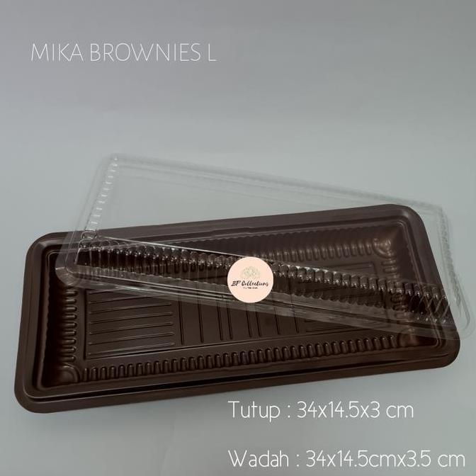 1 PAK 50 pcs Mika Brownies S M L Plastik kue Tempat Makan GROSIR