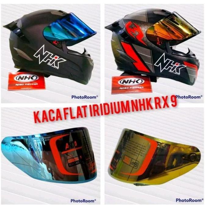 DF59 }} VISOR NHK RX9 HELM KACA FULL FACE FLAT IRIDIUM PNP