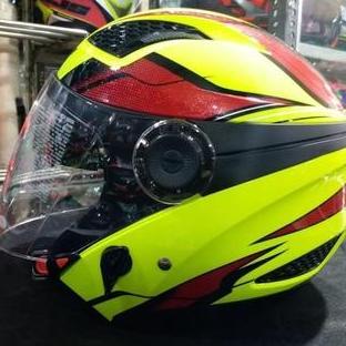 ZEUS ZS610 Z610 FLUO YELLOW/RED O14 HALF FACE