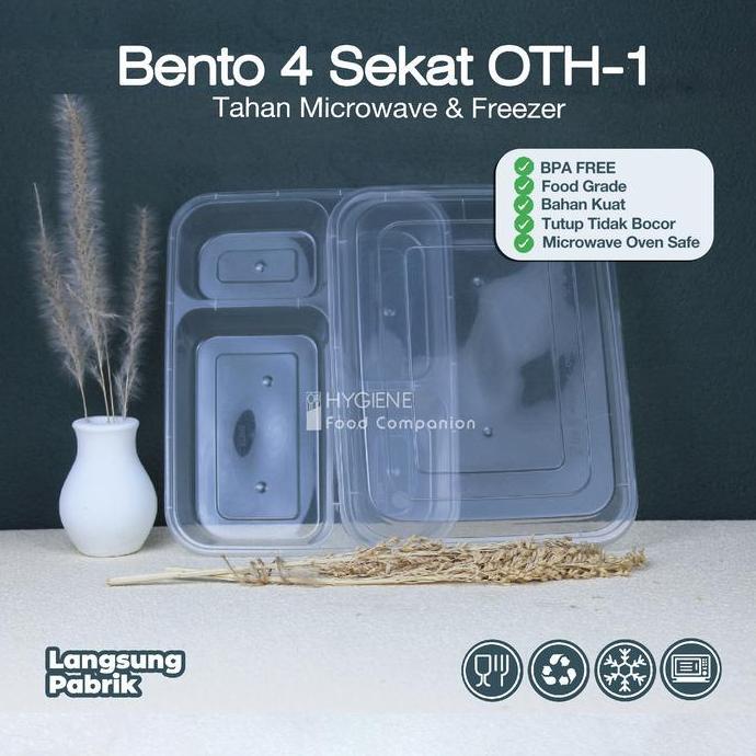 Thinwall Bento Sekat 4 Dome - Food Container Bento Thinwall Premium