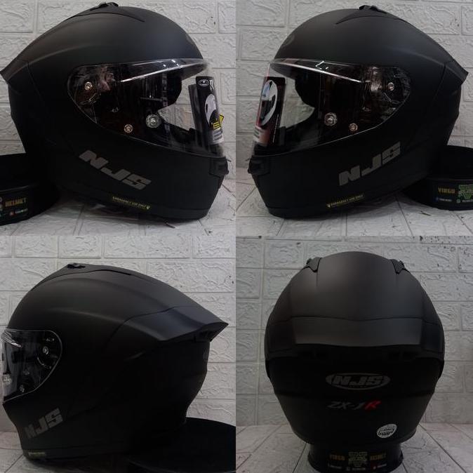 NJS HELM ZX1-R SOLID BLACK DOFF|NJS ZX1R