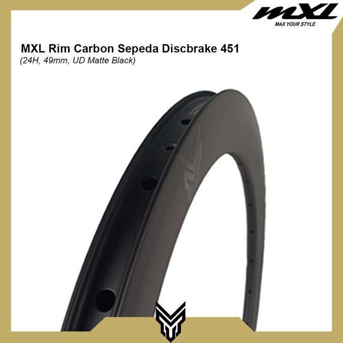 TERLARIS - MXL Rims Sepeda Lipat Carbon Discbrake 20 451 24H 49MM Velg Sepeda