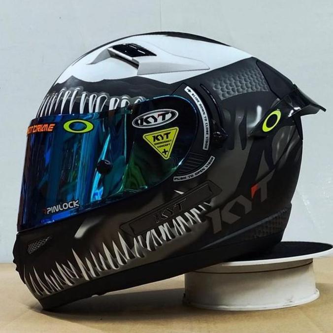 HELM KYT FULL FACE KYT K2 RIDER VENOM GUNMETAL DOF PAKET GANTENG