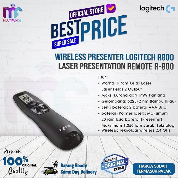 TERLARIS - Wireless Presenter Logitech R800 Laser Presentation Remote