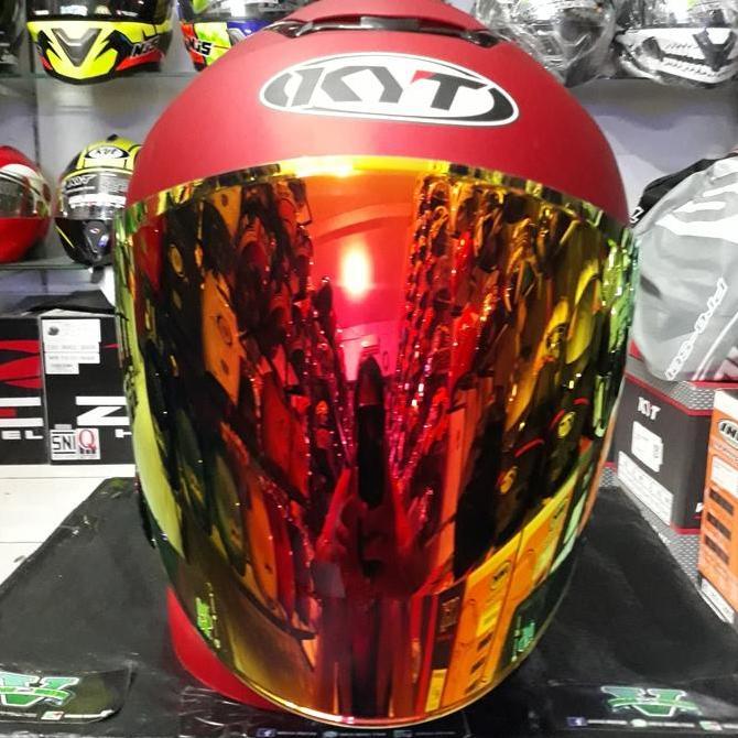 VISOR KYT KYOTO INK DYNAMIC INK METRO VENOM RED GOLD