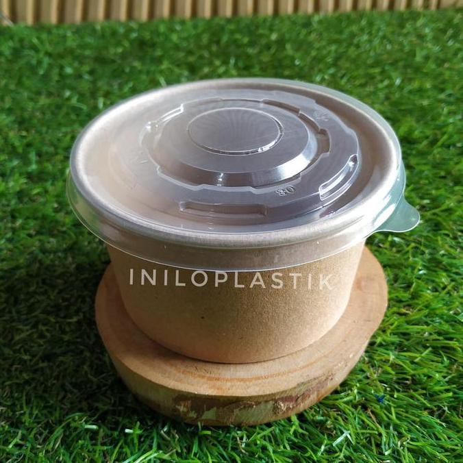 Paper Bowl Brown Polos 360ml [25pcs] / Kraft Paper Bowl 360 ml Cokelat [1pack]
