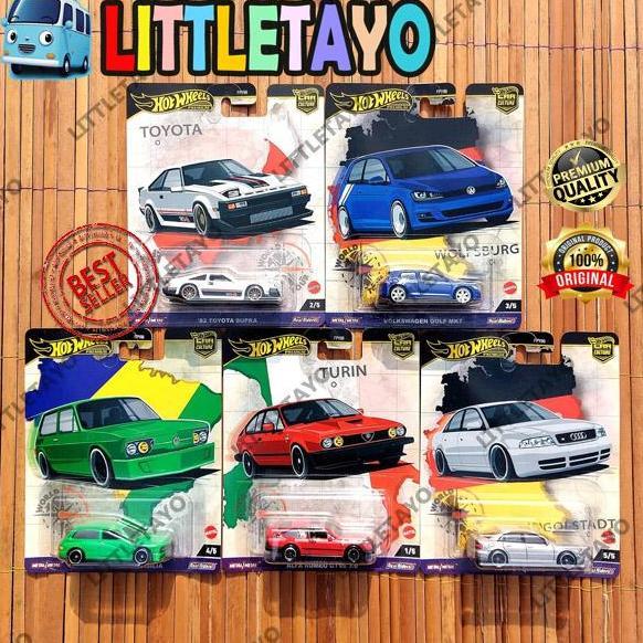 Hot Wheels World Tour 82 Toyota Supra Audi S4 Quattro Alfa Romeo VW Volkswagen Golf MK7 Brasilia Pre