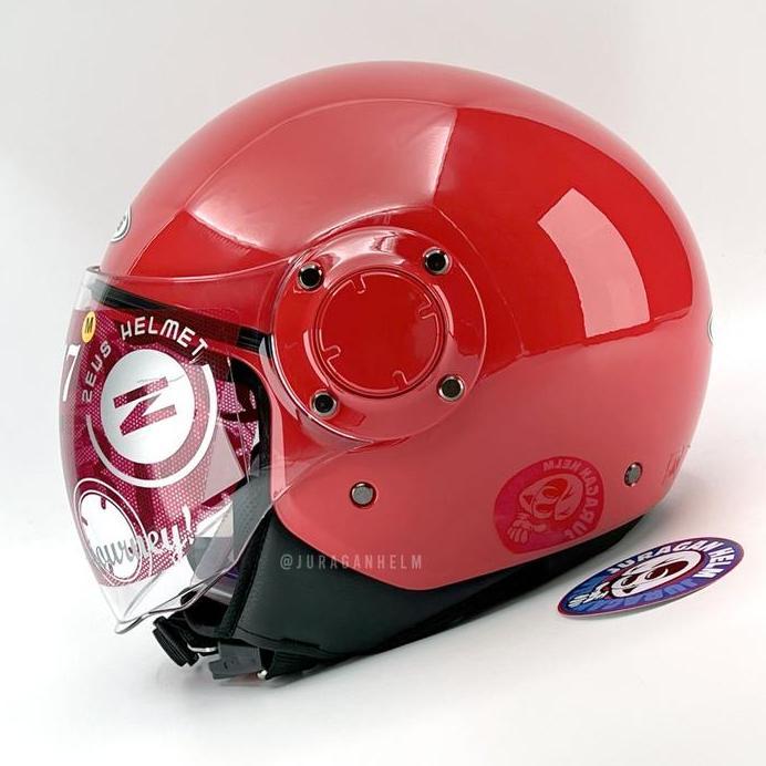 ZEUS ZS217 Z217 RED GLOSSY HALF FACE