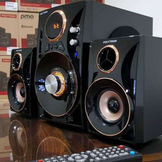 Salon Aktif Polytron Speaker Bluetooth USB Remote Extra Bass Original