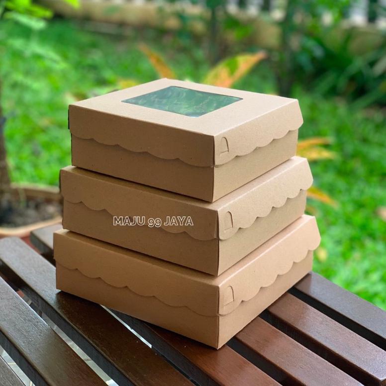 Bisa Cod Dus Kue / Kotak Makan Nasi R8 Full Laminasi Bagian Dalam Dus Dan Window/Jendela Bening 18Cm