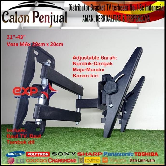 Bracket TV LG 14 s/d 43 inch 6 ARAH FULL BESI SUPER KOKOH