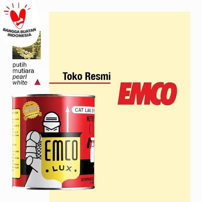 Premium Cat Kayu & Besi Emco Lux 1kg - Segitiga 39 Putih Mutiara Kuning Promo