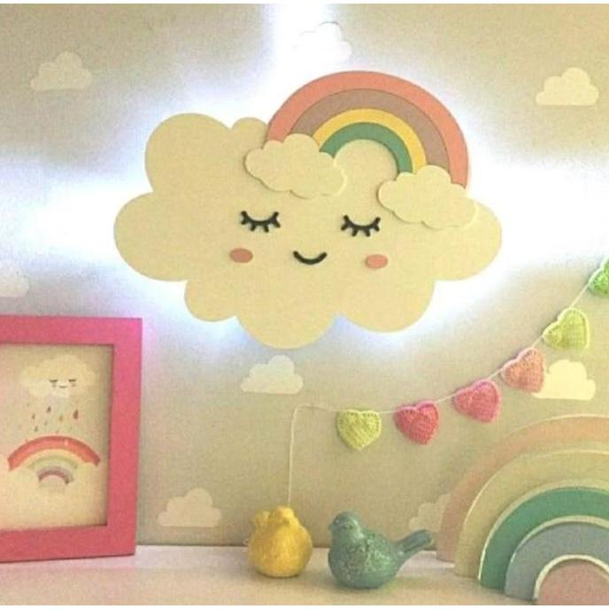 (LAMPU AWAN PELANGI) LAMPU TIDUR LAMPU KAMAR LAMPU REMANG LAMPU TIDUR ANAK LAMPU PELANGI PS