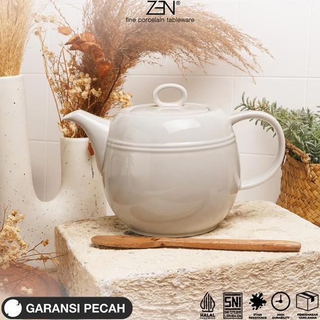 Zen Teko Keramik Teapot Estetik Grey