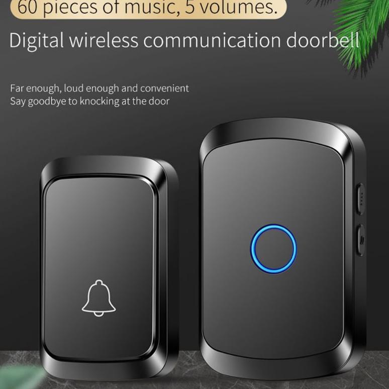 Bel pintu wireless waterproof 2 remot 2 receiver bel pintu rumah Bel