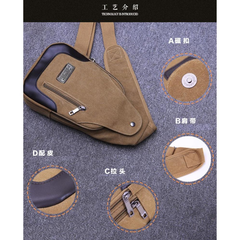 Tas Pria Slempang Selempang Slingbag Kulit Kanvas