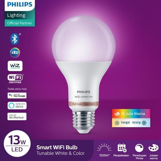 Lampu Bohlam LED Smart Wifi Bluetooth Wiz 13w RGB Philips