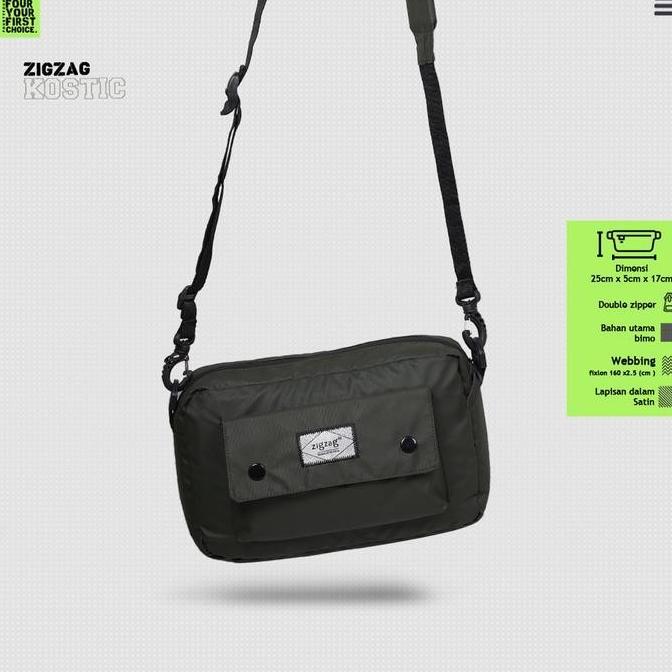 Eiger Wallets - Tas Selempang Waterproof Casual Pria Wanita Slingbag Waterproof Zigzag Kostic Casual