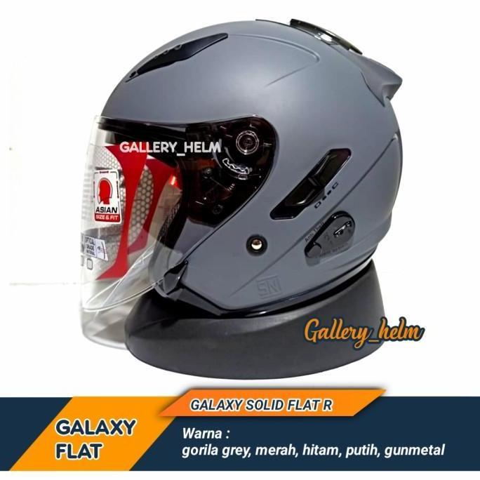 HELM KYT GALAXY GORILA GREY FLAT R | HELM KYT VISOR FLAT GREY DOFF -